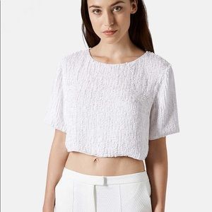 Topshop Sequin crop top